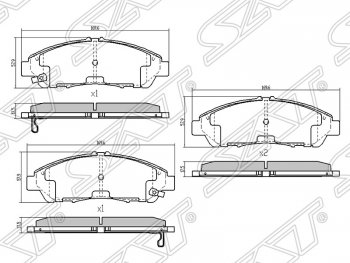 1 559 р. Передние тормозные колодки SAT  Acura MDX  YD2 (2006-2013) дорестайлинг, рестайлинг  с доставкой в г. Новочеркасск. Увеличить фотографию 1