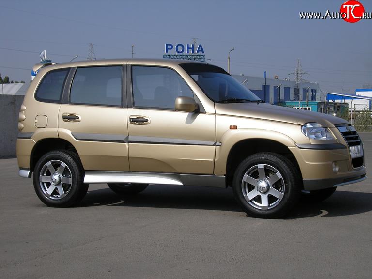 2 149 р. Пороги накладки Атака Chevrolet Niva 2123 дорестайлинг (2002-2008) (Неокрашенные)  с доставкой в г. Новочеркасск