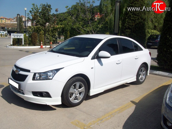 3 899 р. Пороги накладки Sport Style Chevrolet Cruze J300 седан дорестайлинг (2009-2012) (Неокрашенные)  с доставкой в г. Новочеркасск