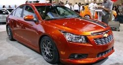 3 799 р. Накладка Z-Line на передний бампер Chevrolet Cruze J300 седан дорестайлинг (2009-2012) (Неокрашенная)  с доставкой в г. Новочеркасск. Увеличить фотографию 1