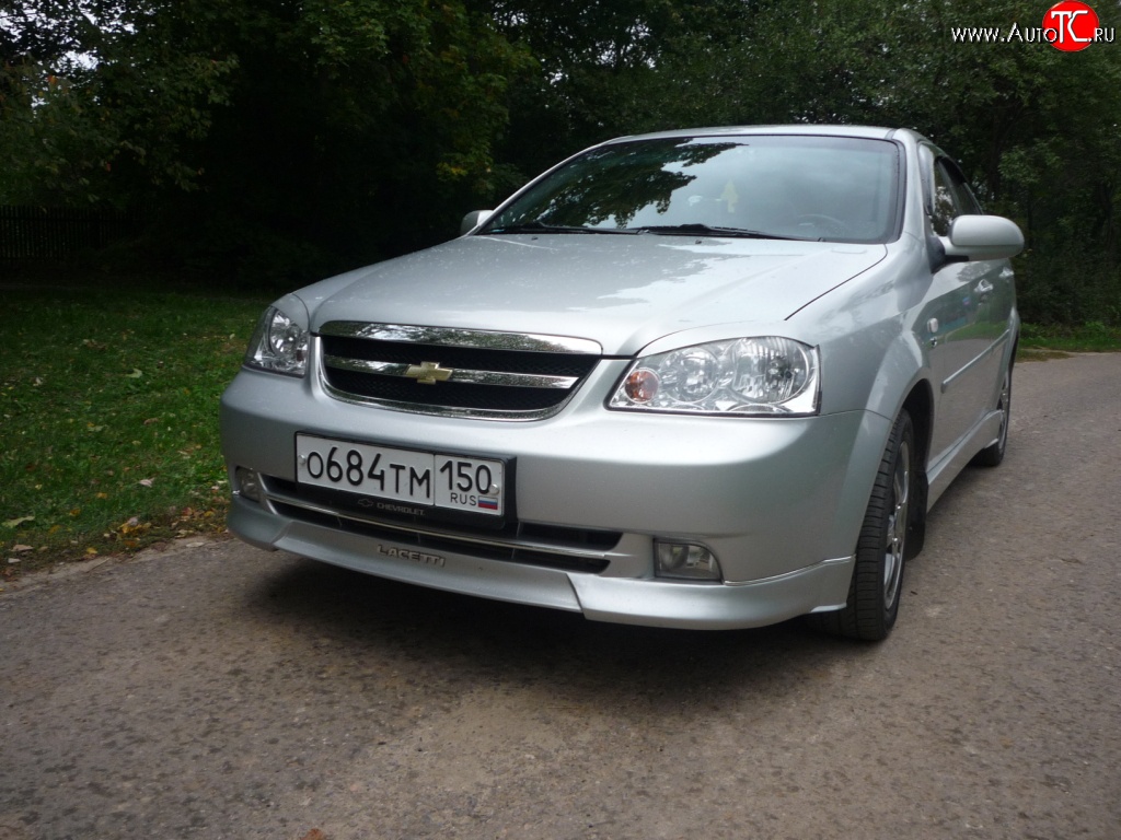 3 499 р. Накладка CTS на передний бампер автомобиля Chevrolet Lacetti седан (2002-2013) (Неокрашенная)  с доставкой в г. Новочеркасск