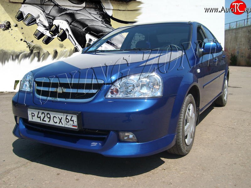 2 399 р. Накладка переднего бампера Tuning Zone Chevrolet Lacetti седан (2002-2013) (Неокрашенная)  с доставкой в г. Новочеркасск