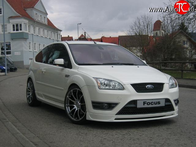 4 999 р. Накладка переднего бампера ST Sport Ford Focus 2 хэтчбэк 3 дв. дорестайлинг (2004-2007) (Неокрашенная)  с доставкой в г. Новочеркасск