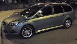 5 649 р. Пороги накладки BombStyle Ford Focus 2 седан рестайлинг (2007-2011) (Неокрашенные)  с доставкой в г. Новочеркасск. Увеличить фотографию 1