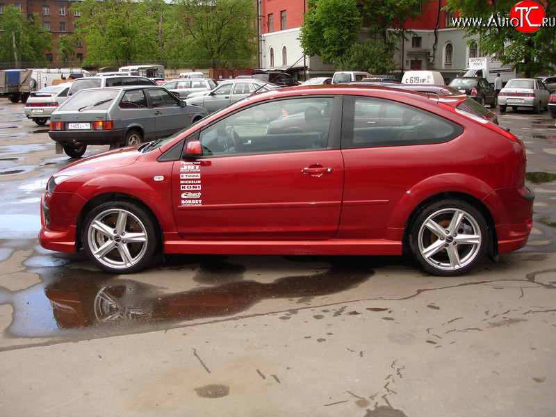 2 679 р. Пороги накладки Снайпер Ford Focus 2 седан рестайлинг (2007-2011) (Неокрашенные)  с доставкой в г. Новочеркасск