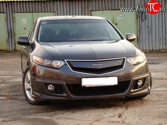 9 399 р. Юбка переднего бампера MUGEN Honda Accord CU седан дорестайлинг (2008-2011) (Неокрашенная)  с доставкой в г. Новочеркасск