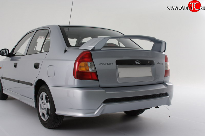 5 099 р. Задний бампер Классик Hyundai Accent седан ТагАЗ (2001-2012) (Неокрашенный)  с доставкой в г. Новочеркасск