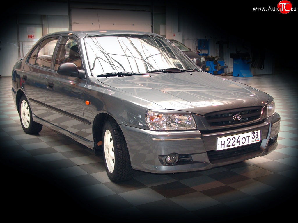 459 р. Реснички E-Sport  Hyundai Accent  седан ТагАЗ (2001-2012) (Неокрашенные)  с доставкой в г. Новочеркасск