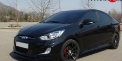 8 999 р. Пороги накладки CT Hyundai Solaris RBr седан дорестайлинг (2010-2014) (Неокрашенные)  с доставкой в г. Новочеркасск. Увеличить фотографию 2