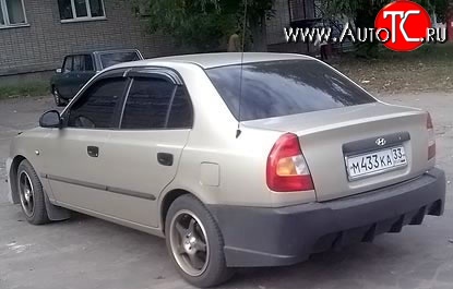 7 499 р. Задний бампер ATH New Hyundai Accent седан ТагАЗ (2001-2012) (Неокрашенный)  с доставкой в г. Новочеркасск