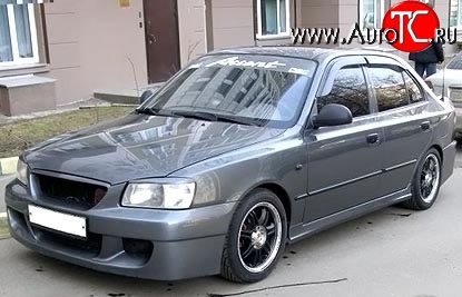 4 699 р. Передний бампер ATH-classic Hyundai Accent седан ТагАЗ (2001-2012) (Неокрашенный)  с доставкой в г. Новочеркасск