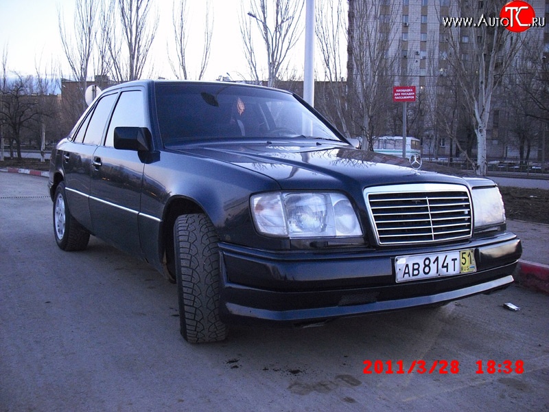 4 499 р. Накладка переднего бампера Elegance Mercedes-Benz E-Class W124 седан дорестайлинг (1984-1993)  с доставкой в г. Новочеркасск