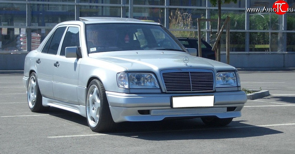 4 299 р. Накладка переднего бампера GT Dynamics Mercedes-Benz E-Class W124 седан дорестайлинг (1984-1993) (Неокрашенная)  с доставкой в г. Новочеркасск