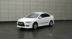 4 749 р. Пороги накладки Global-Tuning Mitsubishi Lancer 10 хэтчбэк дорестайлинг (2007-2010) (Неокрашенные)  с доставкой в г. Новочеркасск. Увеличить фотографию 2