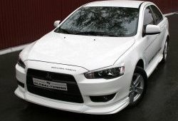 4 749 р. Накладка переднего бампера Mitsubishi global-Tuning Mitsubishi Lancer 10 седан дорестайлинг (2007-2010) (Неокрашенная)  с доставкой в г. Новочеркасск. Увеличить фотографию 2