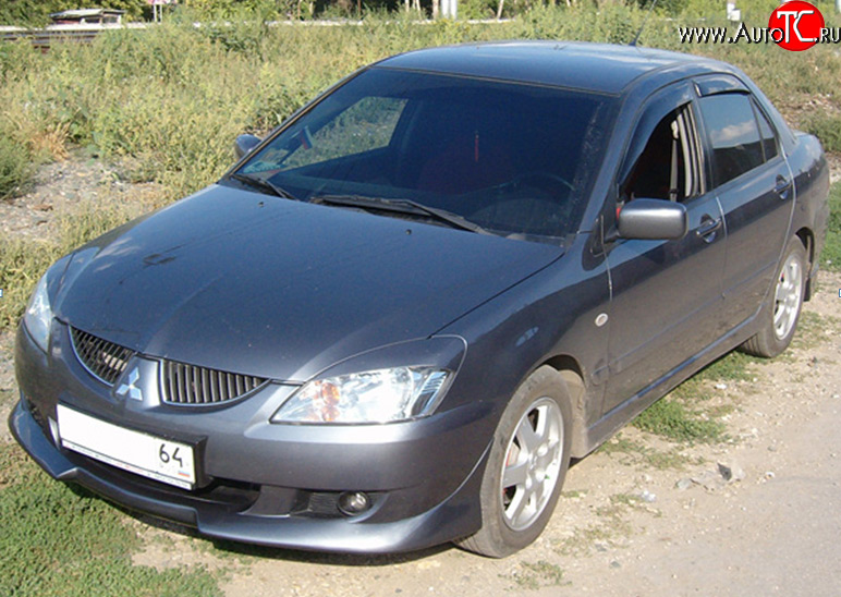 5 499 р. Накладка переднего бампера M-VRS Mitsubishi Lancer 9 1-ый рестайлинг седан (2003-2005) (Неокрашенная)  с доставкой в г. Новочеркасск