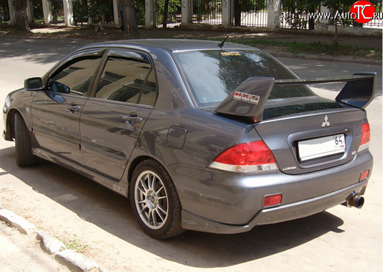 4 189 р. Накладка на задний бампер M-VRS Mitsubishi Lancer 9 2-ой рестайлинг седан (2005-2009) (Неокрашенная)  с доставкой в г. Новочеркасск