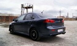 4 999 р. Накладка Zodiak под одинарный выхлоп на задний бампер Mitsubishi Lancer 10 седан дорестайлинг (2007-2010) (Неокрашенная)  с доставкой в г. Новочеркасск. Увеличить фотографию 4