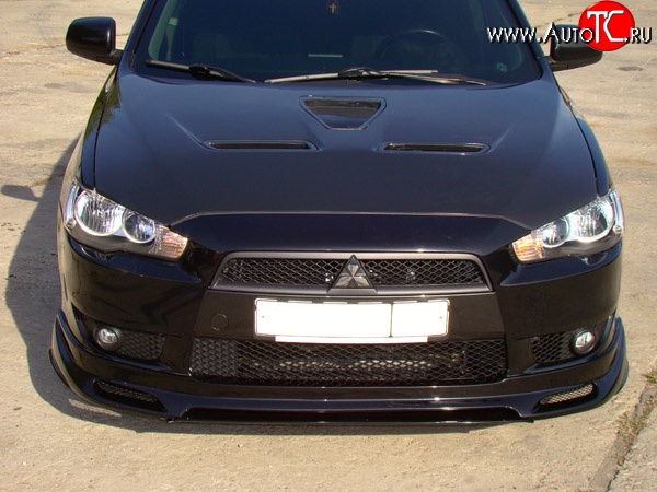 31 799 р. Пластиковый капот Evo  Mitsubishi Lancer  10 (2007-2017) седан дорестайлинг, хэтчбэк дорестайлинг, седан рестайлинг, хэтчбек 5 дв рестайлинг (Неокрашенный)  с доставкой в г. Новочеркасск