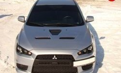 31 799 р. Пластиковый капот Evo  Mitsubishi Lancer  10 (2007-2017) седан дорестайлинг, хэтчбэк дорестайлинг, седан рестайлинг, хэтчбек 5 дв рестайлинг (Неокрашенный)  с доставкой в г. Новочеркасск. Увеличить фотографию 2