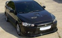 31 799 р. Пластиковый капот Evo  Mitsubishi Lancer  10 (2007-2017) седан дорестайлинг, хэтчбэк дорестайлинг, седан рестайлинг, хэтчбек 5 дв рестайлинг (Неокрашенный)  с доставкой в г. Новочеркасск. Увеличить фотографию 6