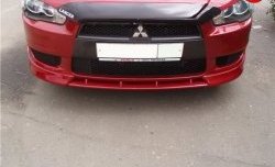 Вставка переднего бампера (зубатка) Evo Mitsubishi Lancer 10 седан дорестайлинг (2007-2010)