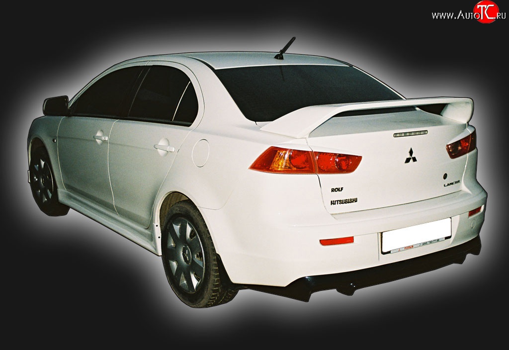 4 249 р. Накладка заднего бампера GT Dynamics Mitsubishi Lancer 10 седан дорестайлинг (2007-2010) (Неокрашенная)  с доставкой в г. Новочеркасск