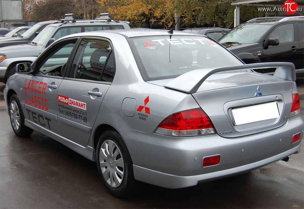 4 249 р. Накладка заднего бампера GT Dynamics Mitsubishi Lancer 9 2-ой рестайлинг седан (2005-2009) (Неокрашенная)  с доставкой в г. Новочеркасск