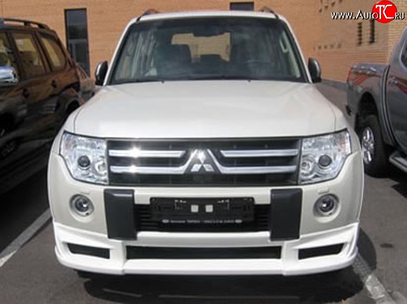 10 599 р. Накладка переднего бампера Sport Mitsubishi Pajero 4 V90 дорестайлинг (2006-2011) (Неокрашенная)  с доставкой в г. Новочеркасск