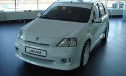 11 999 р. Передний бампер Power DM Renault Logan 1 дорестайлинг (2004-2010) (Без сетки, Неокрашенный)  с доставкой в г. Новочеркасск. Увеличить фотографию 2