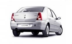 8 999 р. Задний бампер SAT Renault Logan 1 дорестайлинг (2004-2010) (Неокрашенный)  с доставкой в г. Новочеркасск. Увеличить фотографию 2