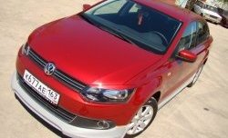 5 749 р. Накладка Racing на передний бампер Volkswagen Polo 5 седан дорестайлинг (2009-2015) (Неокрашенная)  с доставкой в г. Новочеркасск. Увеличить фотографию 2