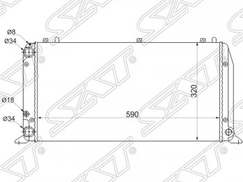 Радиатор двигателя SAT (1.6 / 1.8 / 2.0)  100  С4, 80 ( B3,  B4)