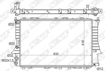 Радиатор двигателя SAT (трубчатый)  100  С4, A6 ( С4,  C4)