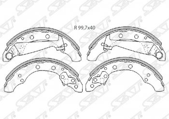 Комплект задних тормозных колодок SAT Skoda (Шкода) Rapid (Рапид)  NH3 (2012-2017), Volkswagen (Волксваген) Polo (Поло) ( 5,  Mk6) (2009-2022)