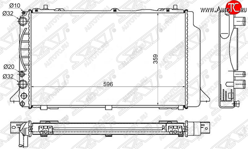 7 299 р. Радиатор двигателя SAT (пластинчатый) Audi 80 B3 седан (1986-1991)  с доставкой в г. Новочеркасск