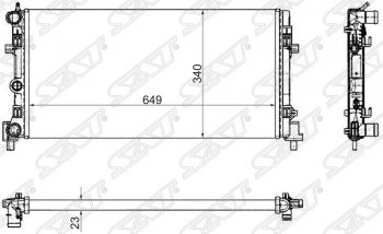 3 399 р. Радиатор двигателя SAT (трубчатый)  Audi A1 8X1 хэтчбэк 3 дв., Seat A1 (8X1 хэтчбэк 3 дв.), Skoda Fabia (Mk2,  Mk3), Rapid (NH3), Roomster (5J), Volkswagen Polo (5)  с доставкой в г. Новочеркасск. Увеличить фотографию 1