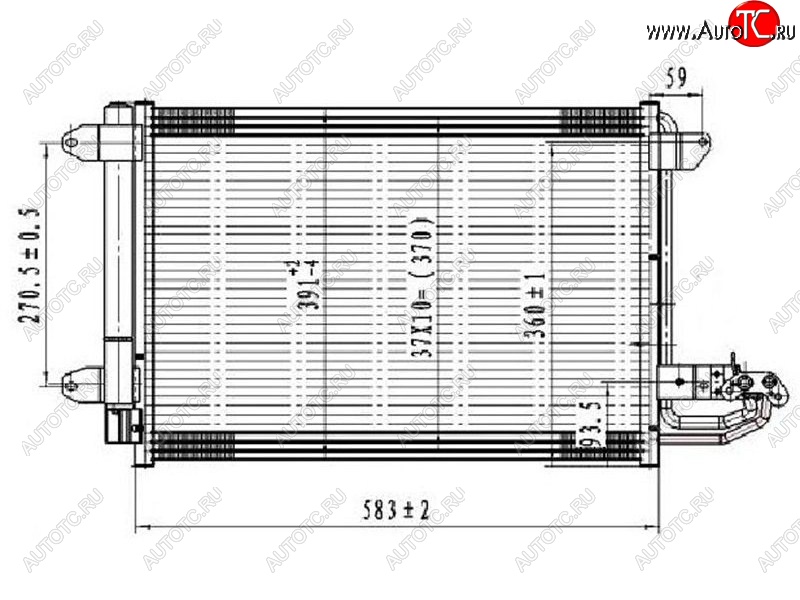 5 199 р. Радиатор кондиционера SAT  Audi A3 (8PA хэтчбэк 5 дв.,  8P1 хэтчбэк 3 дв.), TT (8J), Seat Altea (5P), Leon (1P хэтчбэк 5 дв.), Toledo (универсал,  5P), Skoda Octavia (A5), Superb (B6 (3T),  B6 (3T5),  (B6) 3T), Yeti, Volkswagen Eos, Golf (5,  6), Jetta (A5), Scirocco (дорестайлинг,  рестайлинг), Touran (1T)  с доставкой в г. Новочеркасск