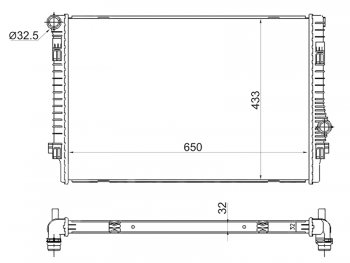 6 649 р. Радиатор двигателя SAT (650*433*32 мм)  Audi A3 (8VS седан,  8VA хэтчбэк 5 дв.,  8V1), Q3 (8U), Seat Leon (5F хэтчбэк 5 дв.,  5F), Skoda Octavia (A7), Superb (B8 (3V),  B8 (3V5)), Volkswagen Passat (B8,  B8.5)  с доставкой в г. Новочеркасск. Увеличить фотографию 1