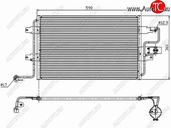 5 899 р. Радиатор кондиционера SAT  Audi A3 (8LA хэтчбэк 5 дв.,  8L1 хэтчбэк 3 дв.), TT (8N), Skoda Octavia (Tour A4 1U2,  Tour A4 1U5), Volkswagen Bora, Golf (4), Jetta (A4)  с доставкой в г. Новочеркасск