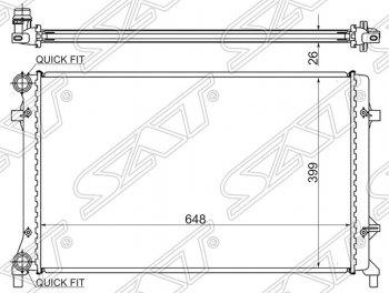 5 499 р. Радиатор двигателя SAT (1.4 / 1.6 / 1.8 / 2.0 / 2.5) Audi A3 8PA хэтчбэк 5 дв. 1-ый рестайлинг (2004-2008)  с доставкой в г. Новочеркасск. Увеличить фотографию 1