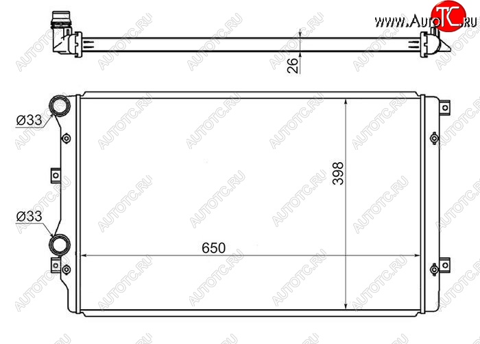 6 349 р. Радиатор двигателя SAT (пластинчатый, Китай)  Audi A3 (8PA хэтчбэк 5 дв.,  8P1 хэтчбэк 3 дв.), TT (8J), Seat Altea (5P), Leon (1P хэтчбэк 5 дв.), Toledo (универсал,  5P), Skoda Octavia (A5), Superb (B6 (3T),  B6 (3T5),  (B6) 3T), Yeti, Volkswagen Beetle A5 (5С1) хэтчбэк 3 дв. - Touran 1T  с доставкой в г. Новочеркасск