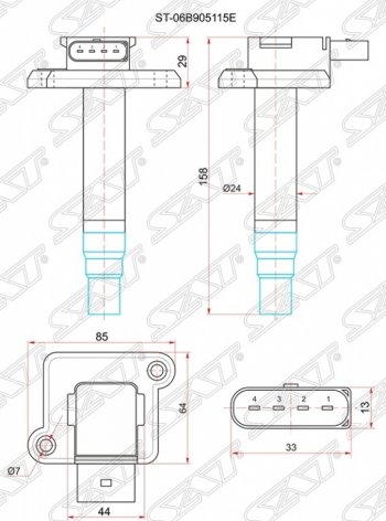 Катушка зажигания SAT (1.8T) Audi A4 B7 седан (2004-2008)
