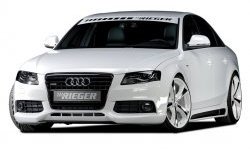 19 899 р. Накладка на передний бампер Rieger  Audi A4  B8 (2007-2011) дорестайлинг, седан, дорестайлинг, универсал  с доставкой в г. Новочеркасск. Увеличить фотографию 1