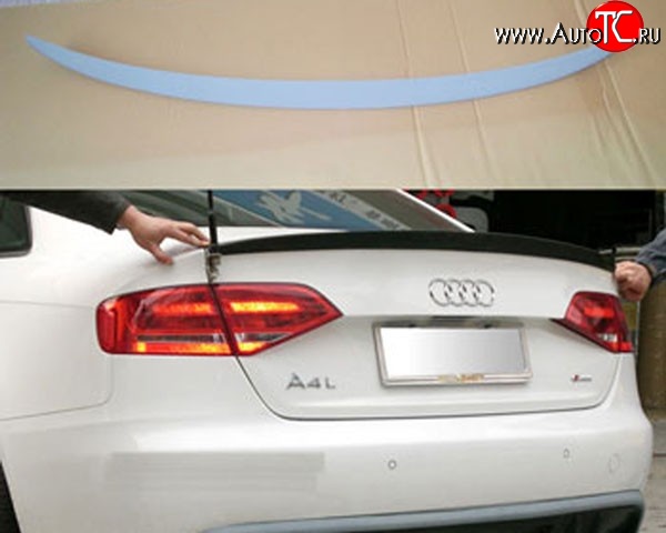 3 399 р. Лип спойлер АВТОКРАТ  Audi A4  B8 (2007-2011) дорестайлинг, седан (Неокрашенный)  с доставкой в г. Новочеркасск