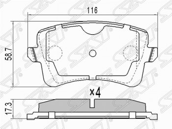 1 179 р. Колодки тормозные задние SAT  Audi A4  B8 - Q5  FY  с доставкой в г. Новочеркасск. Увеличить фотографию 1