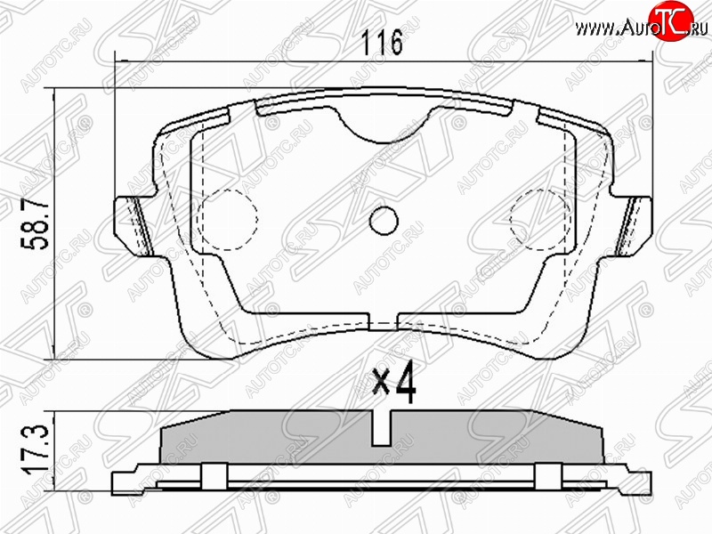 1 179 р. Колодки тормозные задние SAT  Audi A4  B8 - Q5  FY  с доставкой в г. Новочеркасск