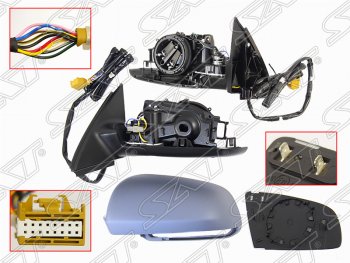 Левое боковое зеркало заднего вида SAT (регул-ка, обогрев, складное, 10 контактов) Audi A4 B6 седан (2000-2006)