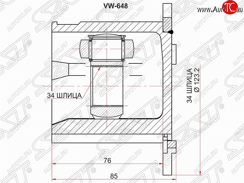 3 299 р. Шрус SAT (внутренний)  Audi A4 ( B6,  B7) - A8  D3  с доставкой в г. Новочеркасск