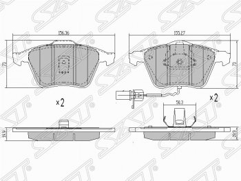 1 499 р. Колодки тормозные передние SAT (пр-во Китай)  Audi A4  B7 - A6  C6  с доставкой в г. Новочеркасск. Увеличить фотографию 1